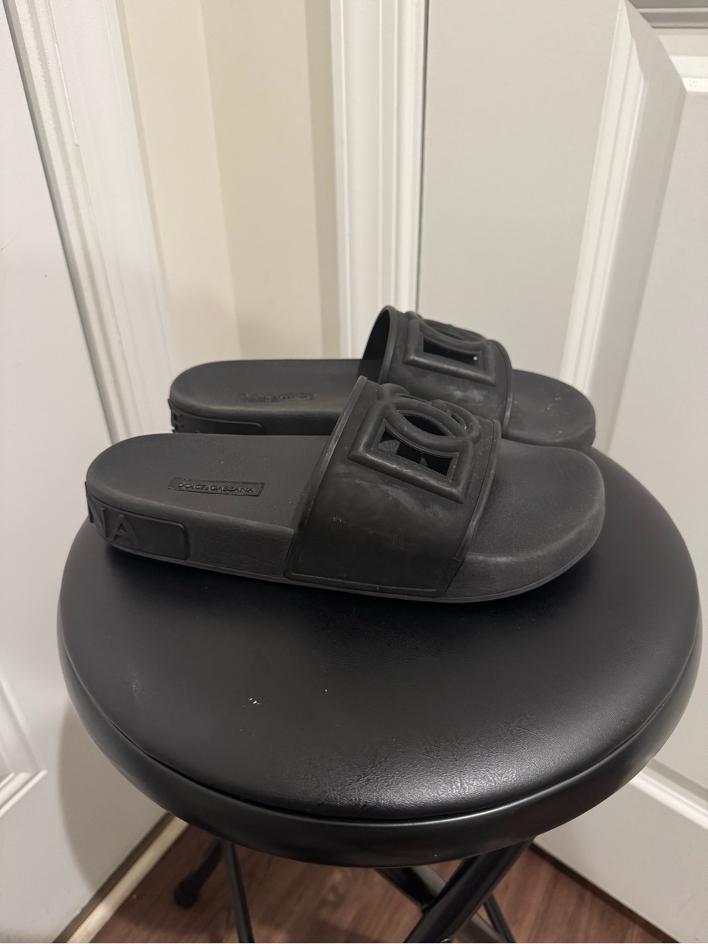 Dolce and Gabbana Black Slide Sandals size 38